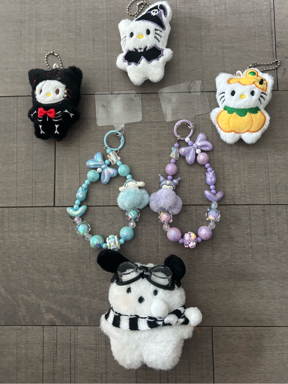 🦋Sanrio Lot🦋4 Bag Charms and 2 Cellphone Charms-ALL NWOT